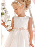 Ivory Flower Girl Dress Beaded Toddler First Communion Dress